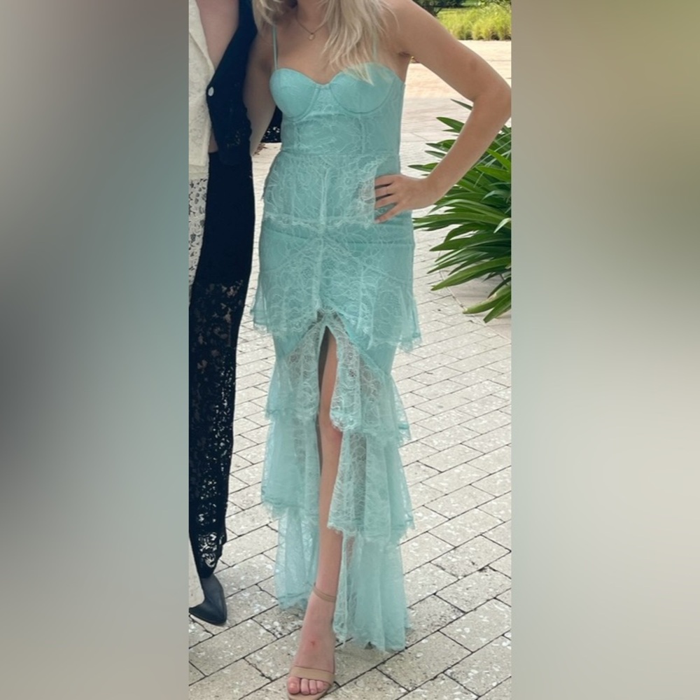MAJORELLE Aqua Lace Maxi Dress